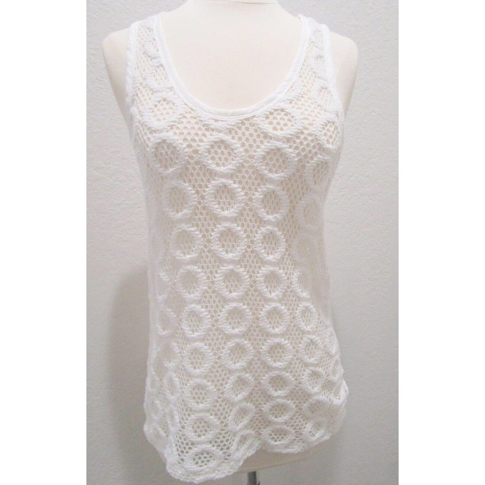 Banana Republic All Lace Racerback Tank Top Shirt White Stretch Women XS Petite